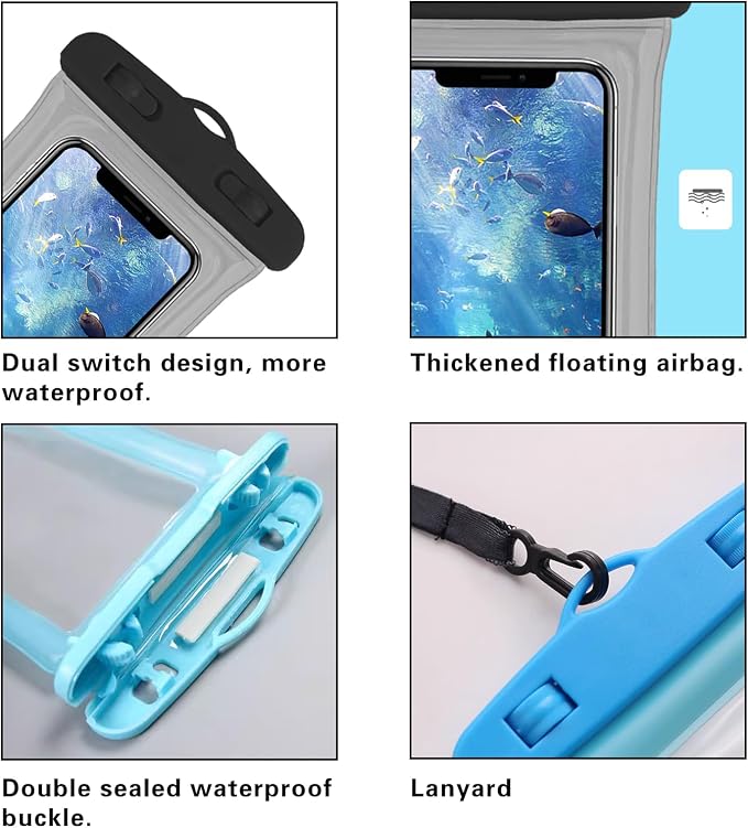 2 Pcs Waterproof Phone Pouch, Universal IPX8 Floating Waterproof Cell Phone - Image 4