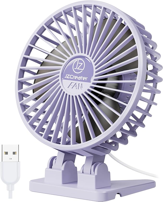 JZCreater USB Desk Fan, Mini Fan Portable, 3 Speeds Desktop Table Cooling Fan by JZCreater