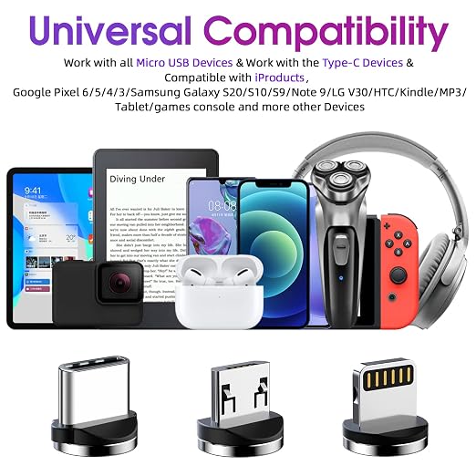 Magnetic Charging Cable 540° Rotating Magnetic Phone Charger 3 in 1 Magnetic - Image 6
