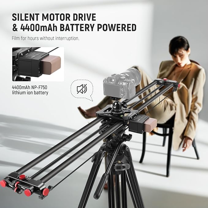 NEEWER 47.2"/120cm Motorized Camera Slider, App Wireless Control DSLR Carbon - Image 4