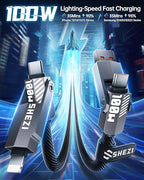 SHEZI Nylon Braided 4 in 1 USB C Cable 240W 3FT Compatible - Image 3