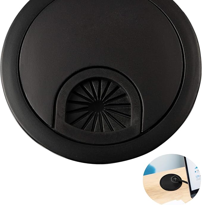 Desk Grommet for Wire Organizer, PC Computer Desk Plastic Grommet Cord - Image 4