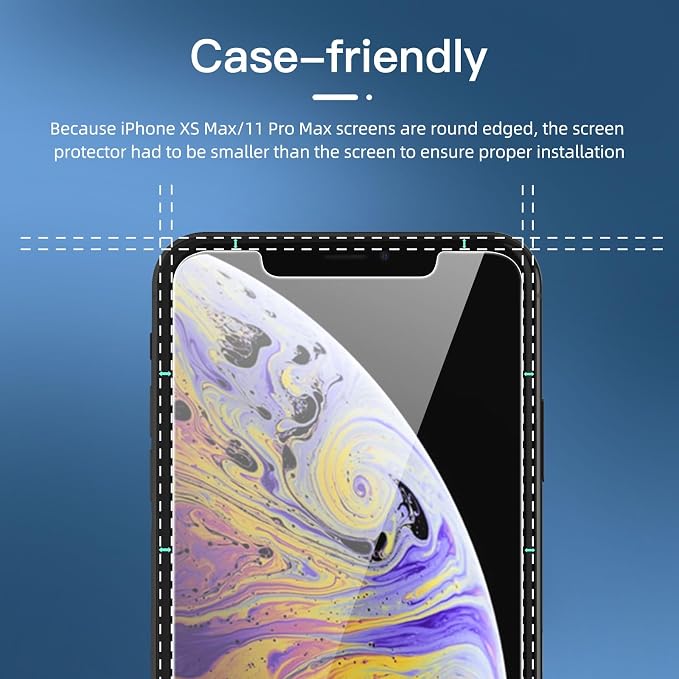 NEW'C 3 Pack Privacy for iPhone 11 Pro Max, iPhone XS Max Screen Protector - Image 3