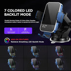 Wireless Car Charger, 【7 Colored LED Backlit】15W Auto Clamping Car Charger - Image 2