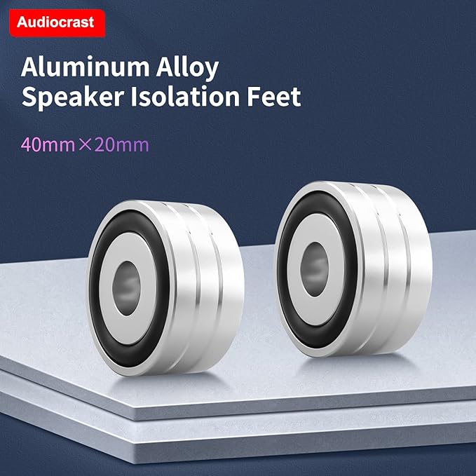 Audiocrast 4X Silver HiFi Speaker Isolation Feet Pad, Aluminum 40x20mm Audio - Image 5