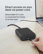 Belkin 4-Port USB C Charger Block, 200W GaN Multi-Port Charger USB-C PD 3.1 - Image 4