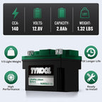 TYKOOL YTX4L-BS YTZ5S Lithium LiFePO4 Motorcycle Battery, 2X Cranking Amps 140A - Image 4
