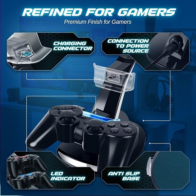 TNP Compatible with PS3 Controller Charger Stand - Image 4
