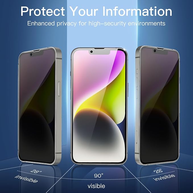 NEW'C 3 Pack Privacy for iPhone 16e, iPhone 14, iPhone 13, iPhone 13 Proo - Image 5