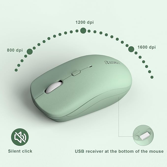 Wireless Keyboard and Mouse Combo, 2.4G Full Size Silent Keyboard - Image 6