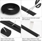 ZhiYo 3.6ft Cord Covers for Wires on Floor, Cord Hider Floor Hide Extension - Image 6