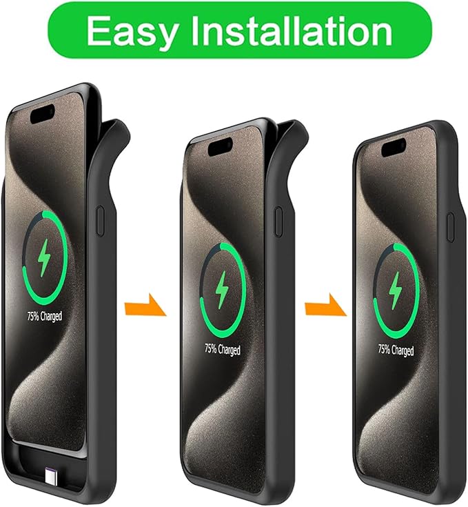 Battery Case for iPhone 15 Pro, 10000mAh Rechargeable Portable Charging Case - Image 3