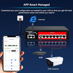 STEAMEMO 10-Port Gigabit Managed PoE Switch, 8 PoE+ Ports@120W, 2 Uplink Ports - Image 7