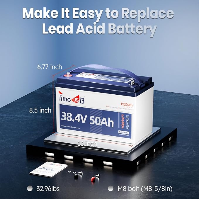 36V 50Ah Lithium Battery, Timeusb 36V LiFePO4 Battery - Image 2