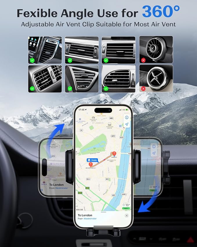 KPON Wireless Charger for Car, Car Phone Holder Charger Mount Qi Certified Auto - Image 6