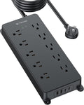 TROND Power Strip Surge Protector, Flat Plug 15ft Long Extension Cord, 10 by TRONDOfficial
