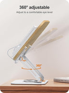 Book Stand for Reading, 360° Adjustable Book Holder, Foldable Book Holder Stand - Image 3