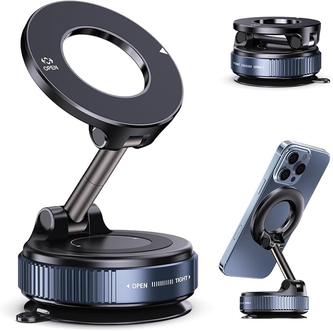Vacuum Magnetic Suction Phone Holder, Foldable and Retractable Hands-Free by Unknown