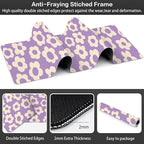 Purple Groovy Flowers Desk Mat, Large Vintage Floral Gaming Keyboard Mouse Pad - Image 3