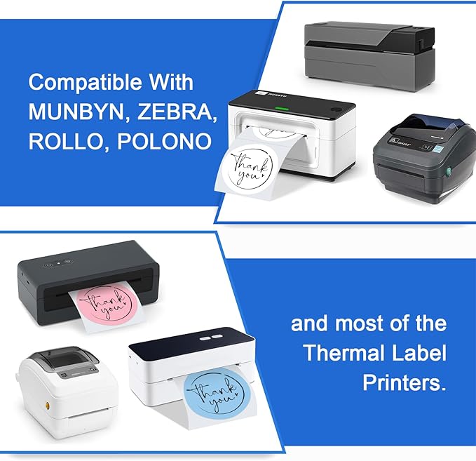 6 Rolls 2" Color Circle Direct Thermal Stickers Labels, Self-Adhesive Round - Image 4