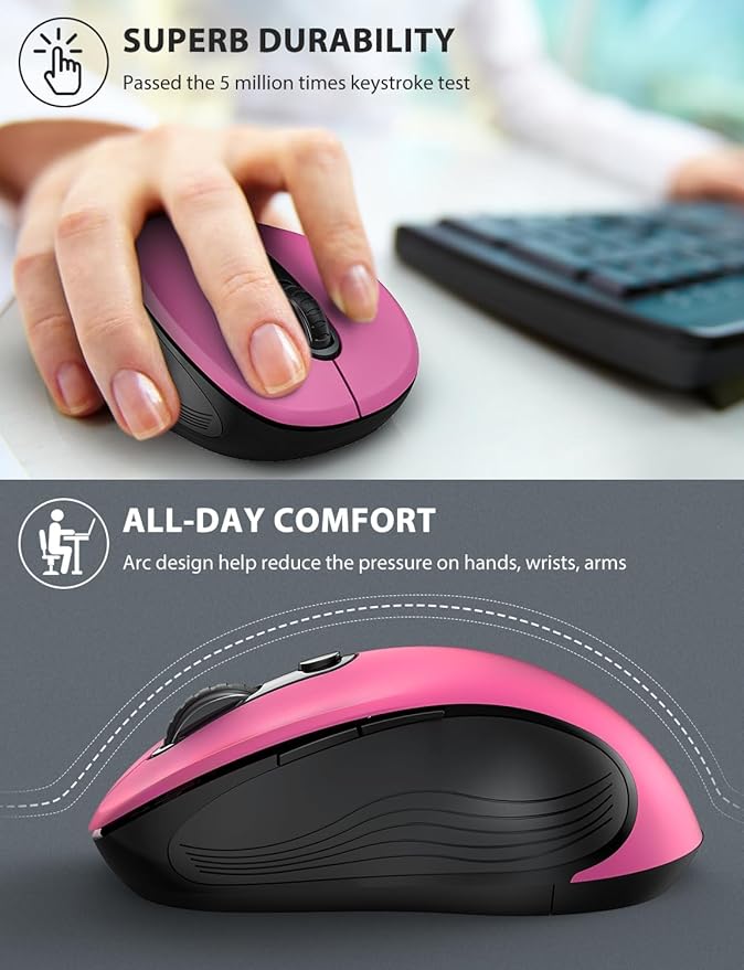 Trueque Wireless Mouse for Laptop, 2.4GHz Ergonomic Computer Mouse - Image 5