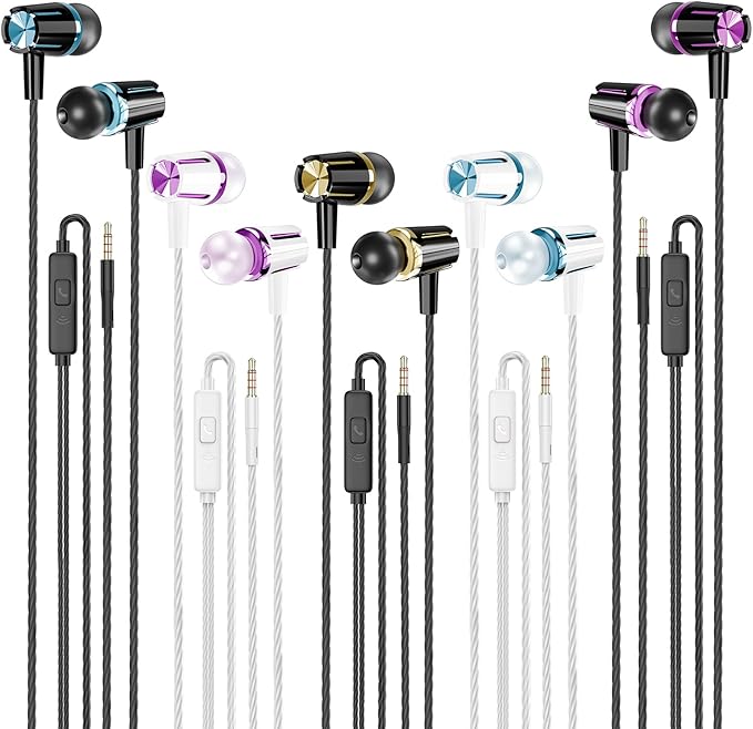 Rayleigh Wired Earbuds 5 Pack, Earbuds Headphones by Rayleigh