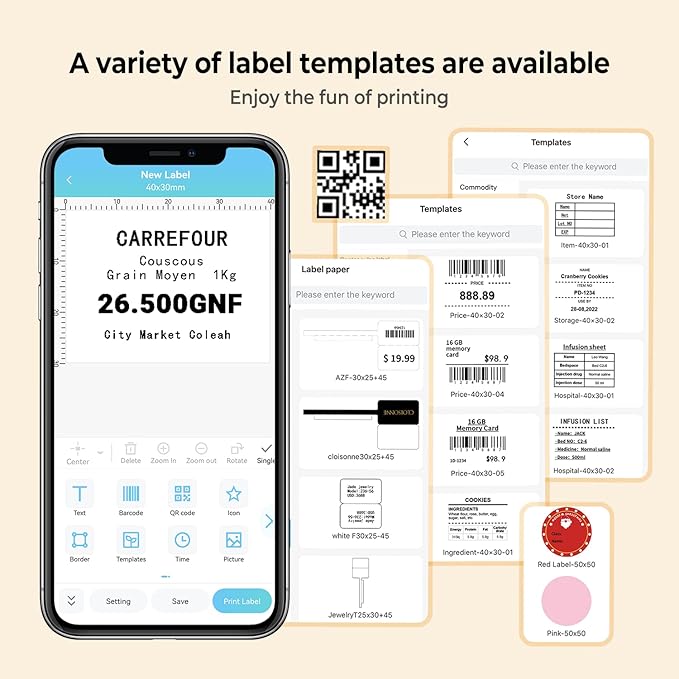 Phomemo M110 Label Maker Machine-Barcode Label Printer, Portable Sticker Maker - Image 4