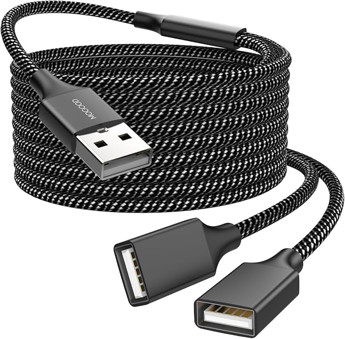 MOGOOD USB Extension Cable, 6.6ft USB A Male to 2 Female, Durable Nylon Braided by MOGOOD