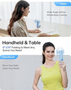 JISULIFE Handheld Fan with 4500 mAh Powerbank Max 37 Hours Runtime, Pocket - Image 4