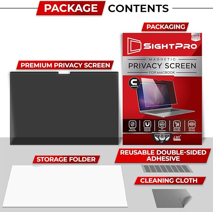 Magnetic Privacy Screen for MacBook Pro 16 Inch Removable Laptop Privacy Filter - Image 5