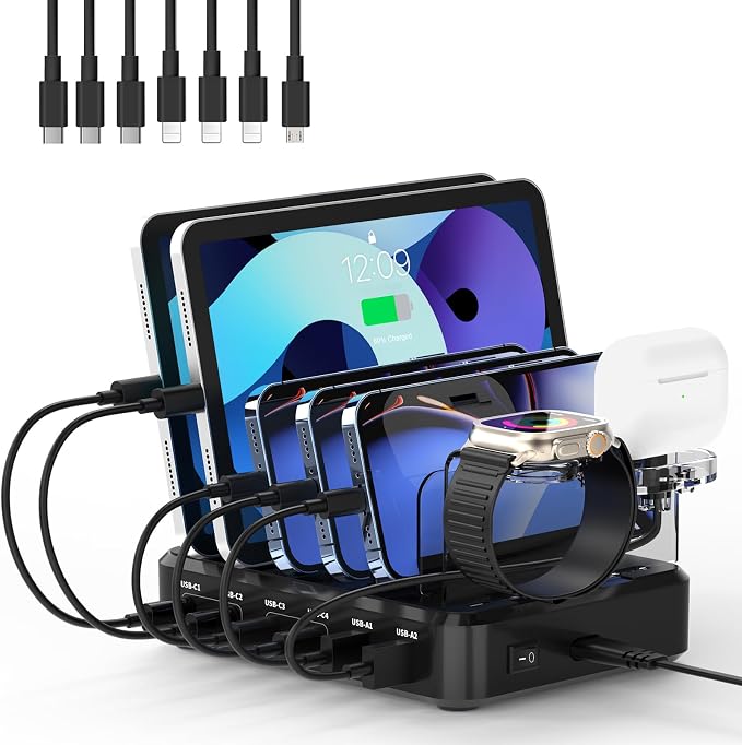 120W USB C Charging Station: 4C2A Port Output Max 65W Fast Charger by TYCRALI