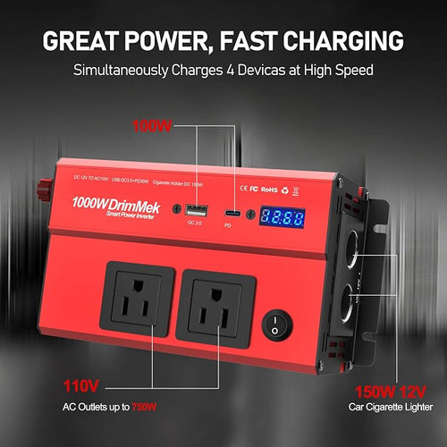 1000 Watt Power Inverters 12v to 110v - Image 2