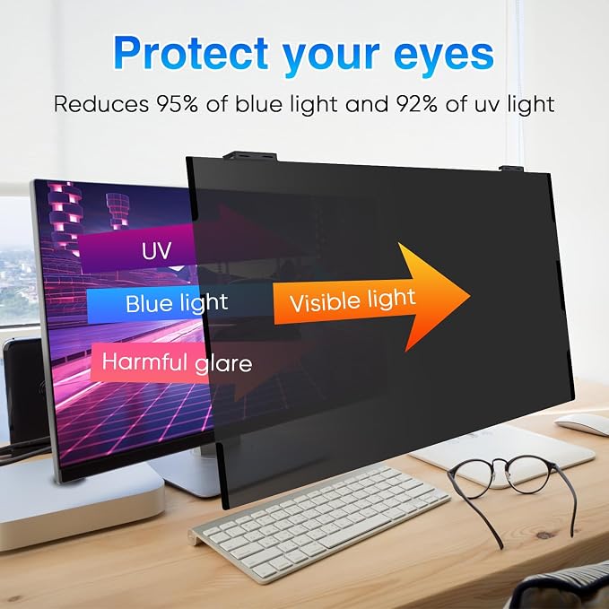 Magnetic 23.8 Inch Computer Screen Privacy Shield, Privacy Screen Filter - Image 5