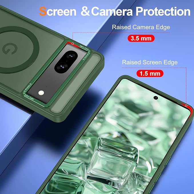 Magnetic for Google Pixel 7 Case, Shockproof Slim Translucent Matte Anti-Slip - Image 3