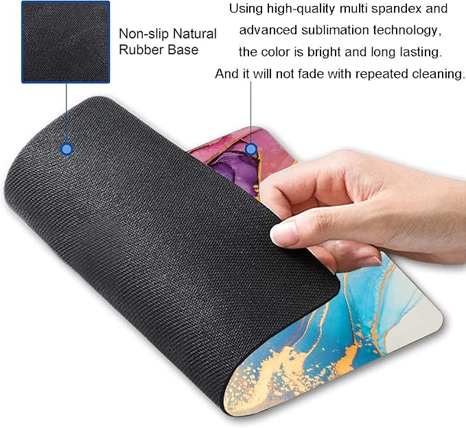 Mouse Pad, Abstract Marble Design Mouse Pad, Washable Square Cloth Mousepad - Image 2