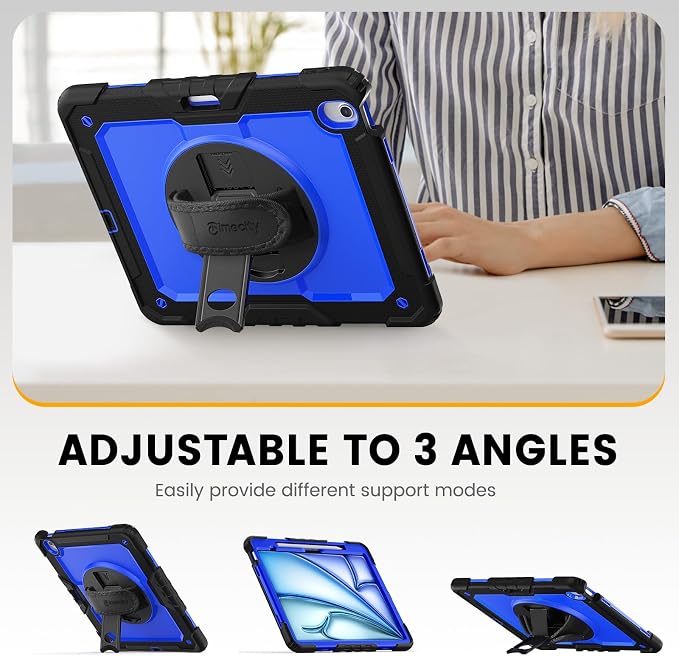 timecity for iPad Air 13 Inch Case M3 2025/ M2 2024, 360° Rotating Stand - Image 7