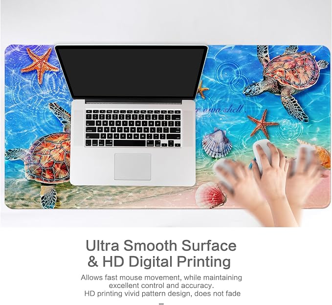 Lokigo Sea Turtle Desk Pad, Waterproof Large Mouse Pad - Image 4