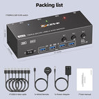 KVM Switch 3 Monitors 3 Computers 8K@60Hz 4K@144Hz, HDMI Dispalyport Triple - Image 8