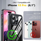 for iPhone 15 Pro Case Waterproof, Built-in Privacy Screen & HD Screen Double - Image 8
