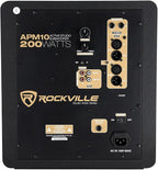Rockville APM10D Active Studio Subwoofer in Dark Wood, MDF Wood, RCA/XLR/Optical - Image 4