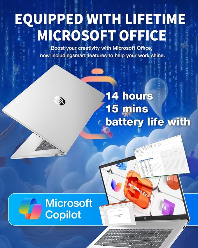 HP 17 Laptop, 17.3" HD+ Anti-Glare Display, Intel 8-Core i3, 32GB RAM, 1TB SSD - Image 5