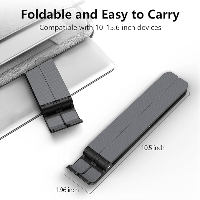 Laptop Stand for Desk, Adjustable Laptop Riser ABS+Silicone Foldable Portable - Image 4