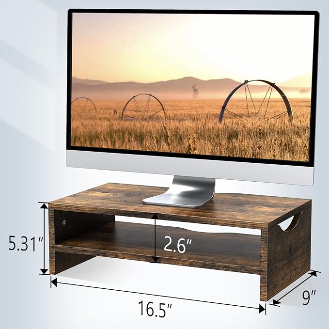 Zimilar Monitor Stand Riser, 2 Tiers Laptop Computer Monitor Riser - Image 6