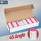 Everest 45° Angled RJ45 Cat6 Keystone Jacks 50-Pack in Pink - Image 2