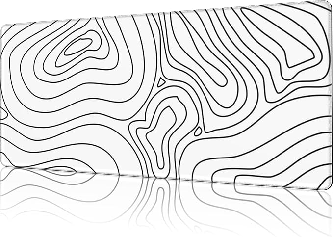 Mouse Pad Large Topographic Contour Map Non-Slip Game Desk Mat by NIYLYNSYN