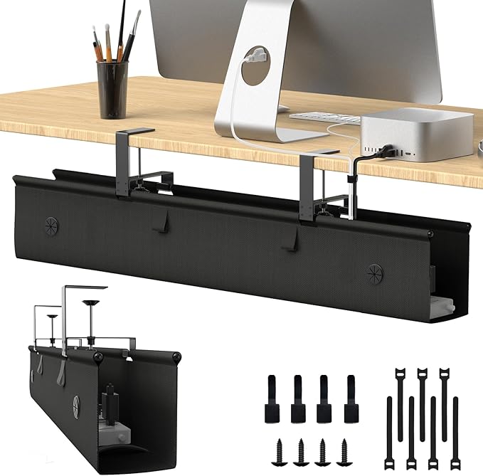 Under Desk Cable Management Tray, 40-inch No-Drill Cord Organizer by Unknown