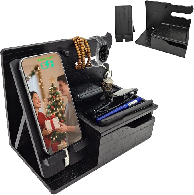 3-in-1 Wood Phone Docking Station Organizer by UUyuality
