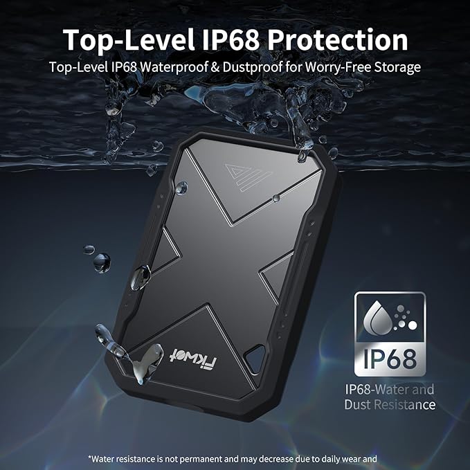 2TB Portable SSD, USB 3.2 Gen2 USB-C, IP68 Water & Dust Resistant, Shockproof - Image 3