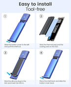 ORICO M.2 NVMe SATA SSD Enclosure Adapter Tool-Free, USB C 3.2 Gen 2 10Gbps NVMe - Image 6