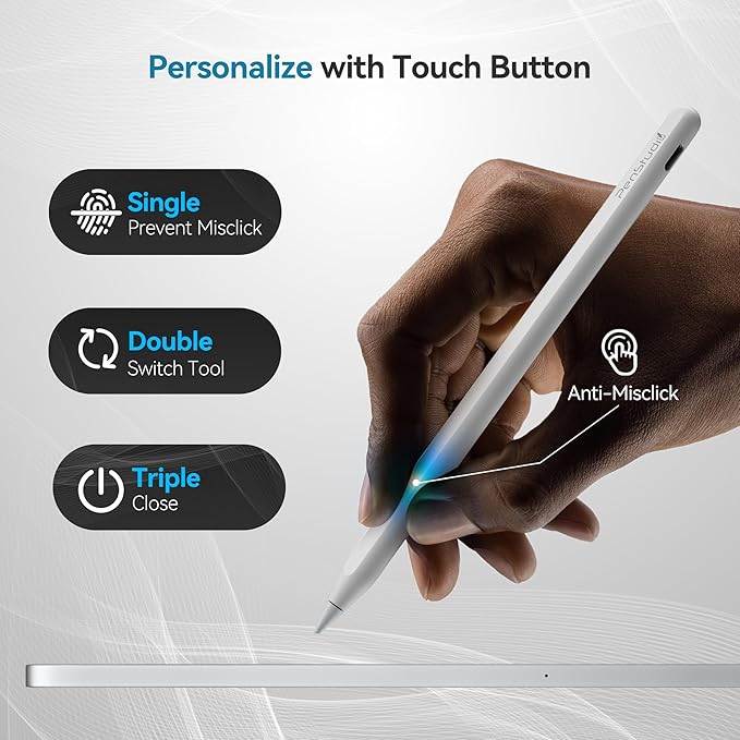 PS1-Pro2 Stylus Pen for Apple iPad 2018-2025｜Anti-Misclick Custom Shortcuts - Image 4